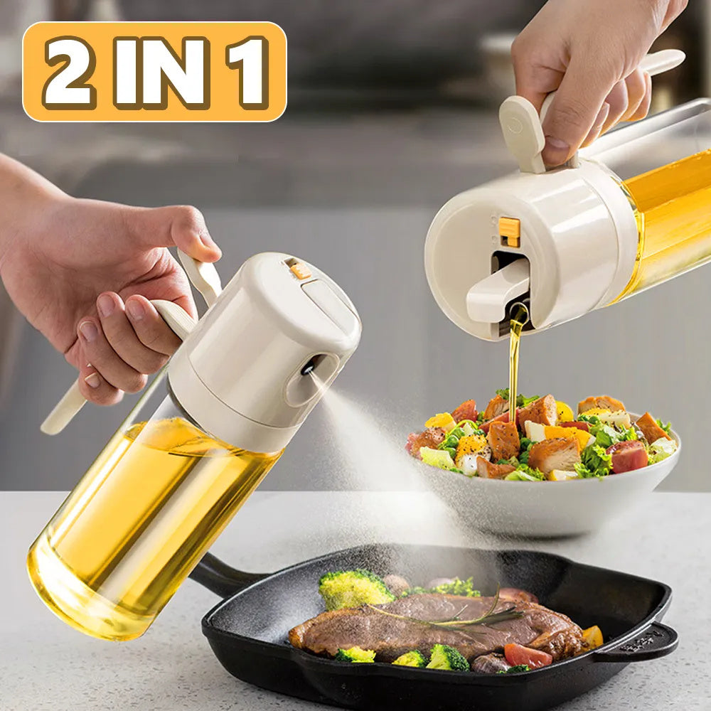 2 In 1 Oil Sprayer Bottle BBQ Cooking Oil Dispenser.